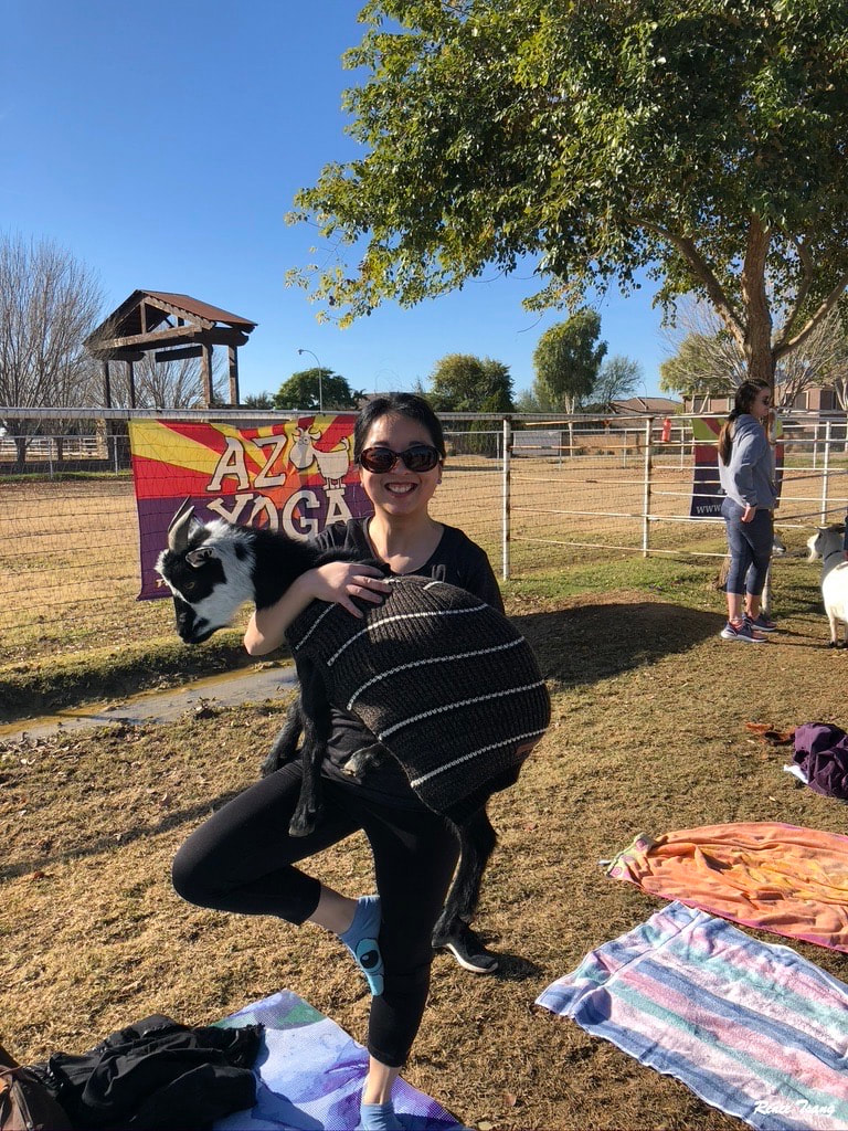 Renee Tsang Travel Arizona Goat Yoga